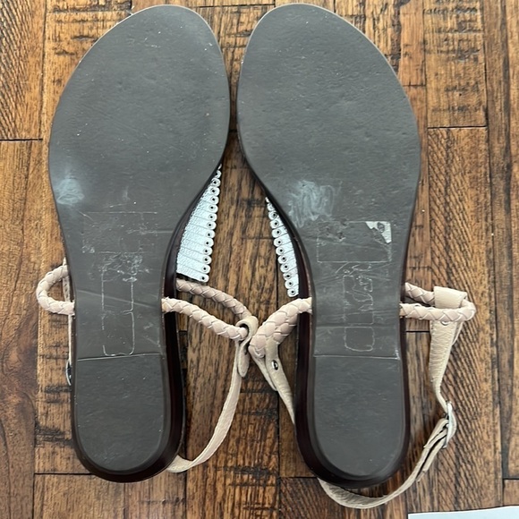 Matiko sandals Cream tan leather with festival Boho vibes with fringe studs sz 6 - Picture 7 of 8